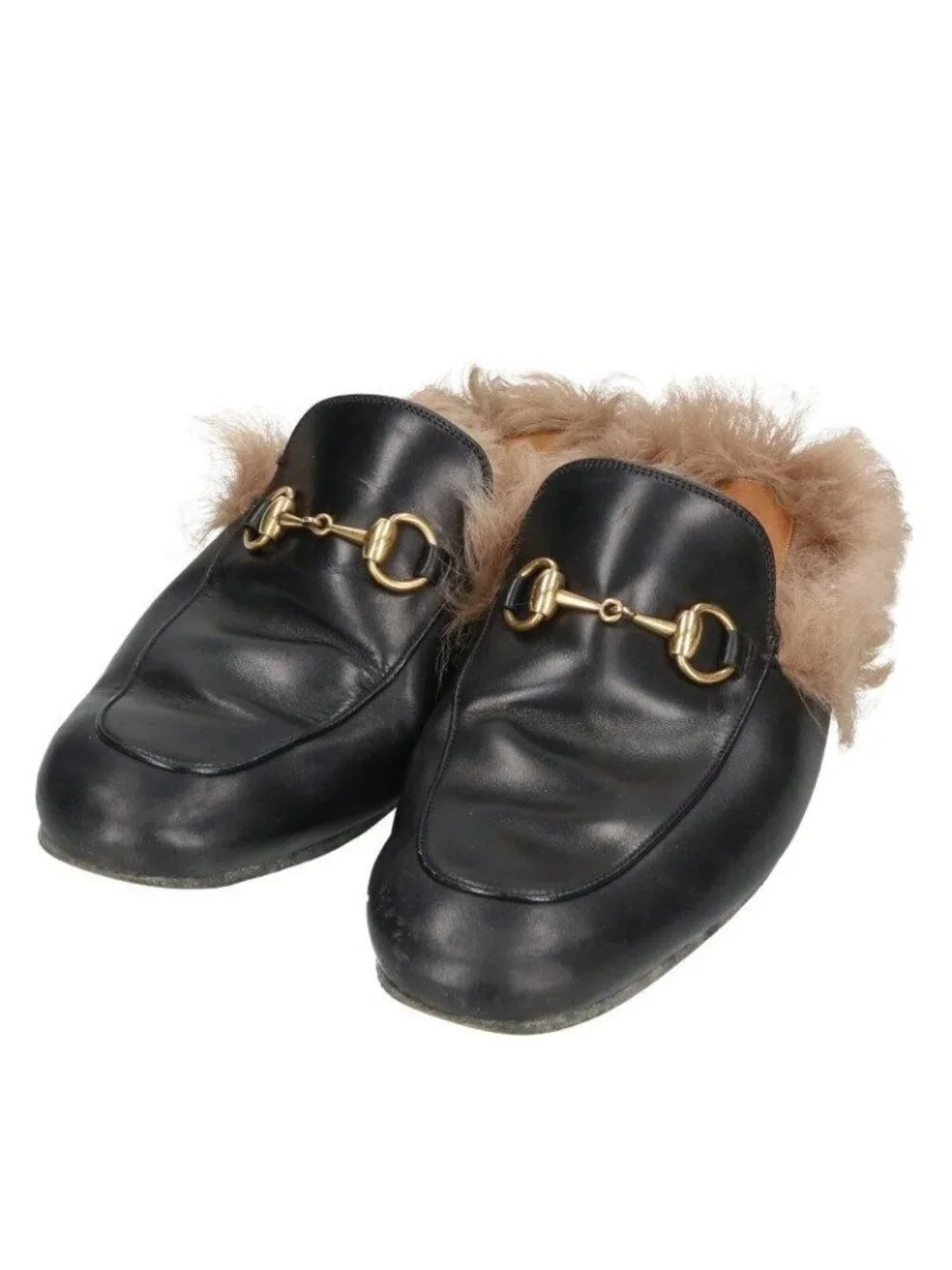Gucci Princetown Horsebit Fur Slippers